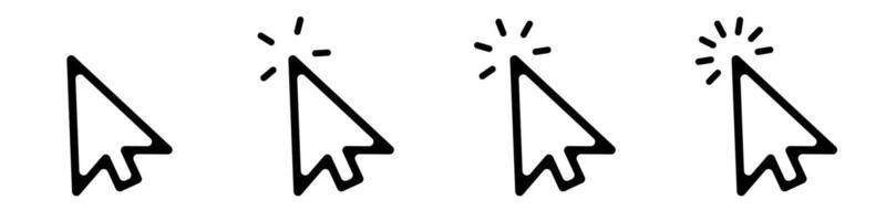 Click cursor icon. Computer mouse pointer arrow vector