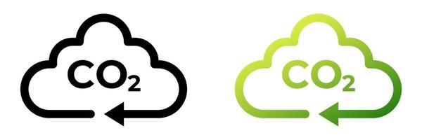 Co2 carbon dioxide cycle icon. Co2 emissions neutral vector