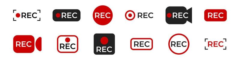 Rec indicator for live . record icon. vector