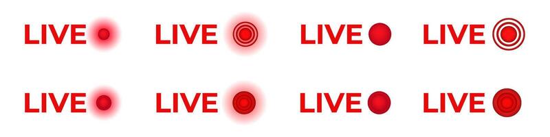 Red logo for live stream. Online broadcast icon. vector