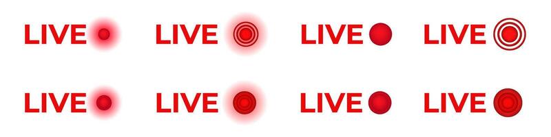 Red logo for live stream. Online broadcast icon. vector