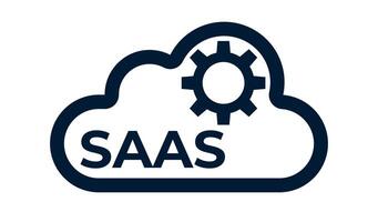 Cloud data sync, cloud update icon. Saas symbol vector