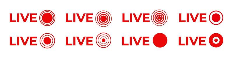 Online live stream . Red broadcast icon. vector