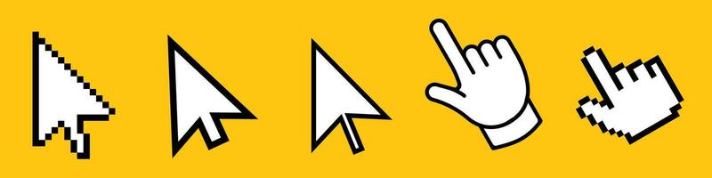 Click cursor icon. Computer mouse pointer arrow vector