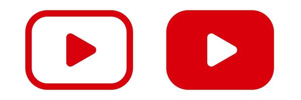 Red play button symbol. play button icon. vector