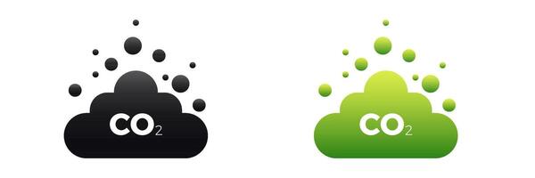 Co2 carbon dioxide cycle icon. Co2 emissions neutral vector