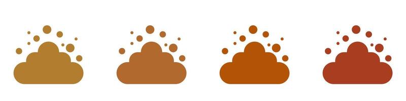 Dog poop icon with smell. Baby silhouette shit vector