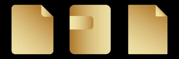 Golden luxury document icon. Premium file symbol vector