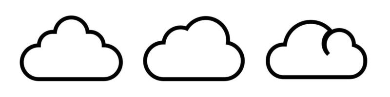 Cloud shape icons. Silhouette cloud sky logo vector