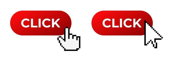 Click cursor button. Computer mouse pointer vector