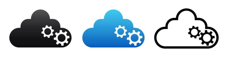 Cloud data sync, cloud update icon. Saas symbol vector