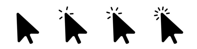 Click cursor icon. Computer mouse pointer arrow vector