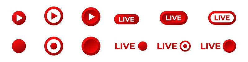 Online red icon. Live stream logo. vector