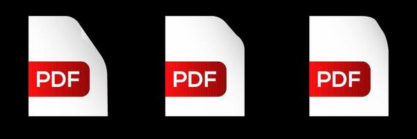 Pdf file document icon. Pdf text document vector