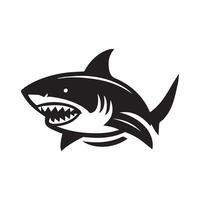 A black and white minimalist shark vector