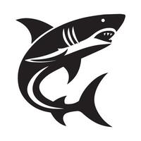 Shark illustration minimalist logo design vector