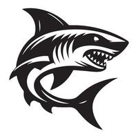 Black and white illustration minimalist shark vector