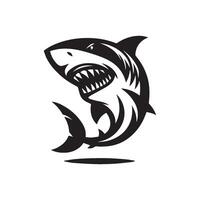 Black and white shark logo vector