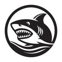 Angry shark logo design vector