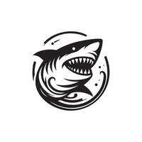 Shark minimalist logo vector