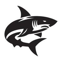 Minimalist black and white shark logo design vector