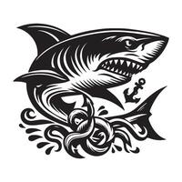 tiburón ilustración de un logo diseño vector