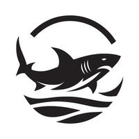 Minimalist shark logo vector