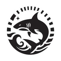 tiburón minimalista silueta de un logo diseño vector