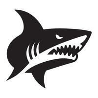 Black and white shark logo vector