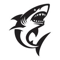 Shark illustration logo design vector