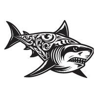 A black and white shark vector