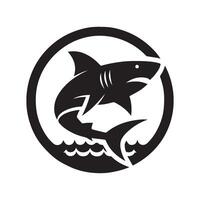 Logo of a black and white shark vector