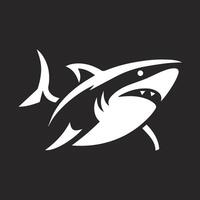 Black and white shark vector