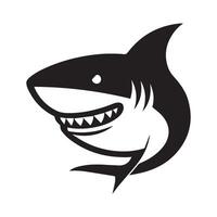 Black and white shark illustration vector