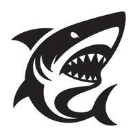Black and white shark vector