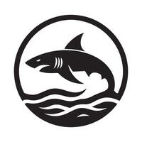 minimalista ilustración tiburón vector