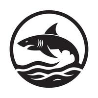 Minimalist illustration shark vector