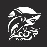 Shark illustration silhouette logo design vector