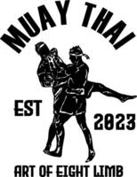 muay thai logo t shirt design vector