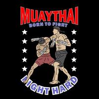 muay thai logo t shirt design vector