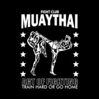 muay thai logo t shirt design vector