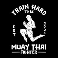 muay thai logo t shirt design vector