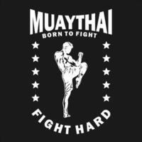 muay thai logo t shirt design vector