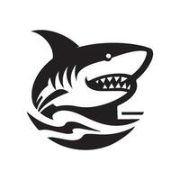 Shark minimalist logo design vector