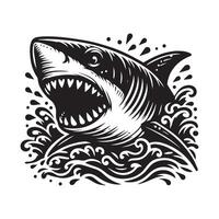 Logo of an angry shark vector