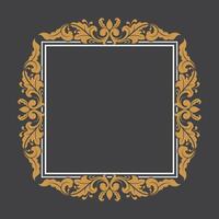 Golden Vintage frame Ornament in square Size.Golden Border ornament.Suitable for wedding invitation card. vector