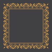 Golden Vintage frame Ornament in square Size.Golden Border ornament.Suitable for wedding invitation card. vector