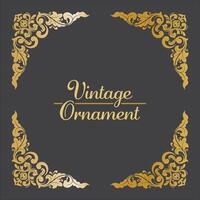 Golden Vintage frame Ornament in square Size. Golden Border ornament. Suitable for wedding invitation card, luxury name tag and label. vector