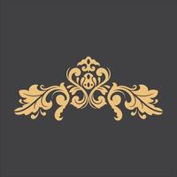 Golden Vintage Ornament.Golden Border ornament. floral Golden Crown Ornament .Suitable for wedding invitation card. vector