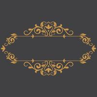 set of Golden Vintage frame Ornament . Golden Border ornament with crown. Vintage Name Tag ornament. Suitable for wedding invitation card. Vintage frame Ornament vector